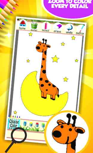Cute girafe livre de coloriage 4