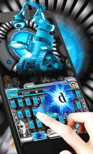 time travel future keyboard ai robot blue 3