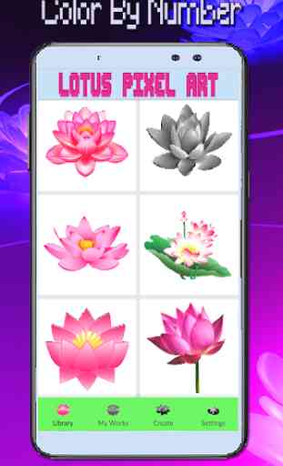 Lotus Flower Coloring: Color By Number_Pixel Art 1
