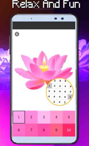 Lotus Flower Coloring: Color By Number_Pixel Art 4