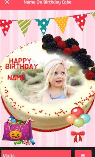 Name Photo on Birthday Cake 1