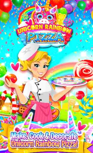 Unicorn Food Rainbow Pizza - Sweet Candy Maker Fun 1