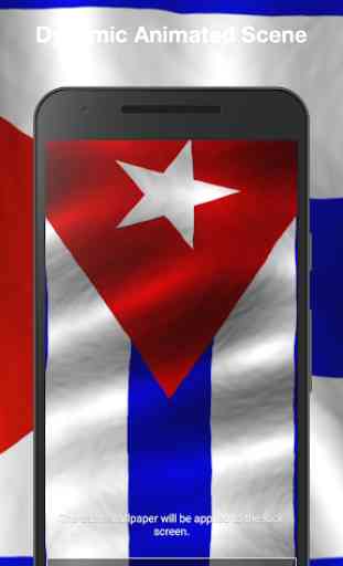 Drapeau de Cuba 3D Fond d'écran Animé 2