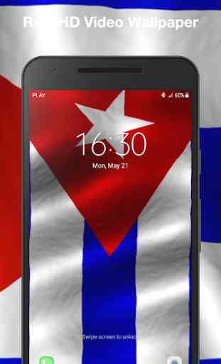 Drapeau de Cuba 3D Fond d'écran Animé 3