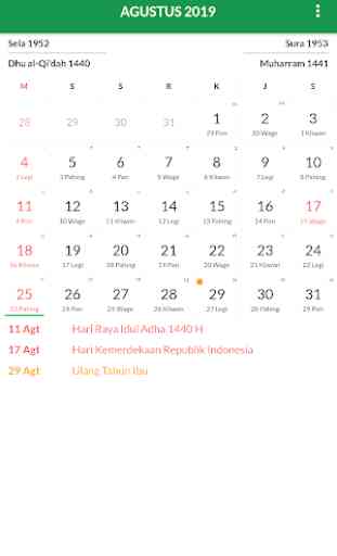 Kalender Indonesia 1