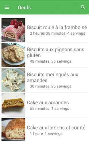 Oeufs avec calories recettes français gratuities. 3