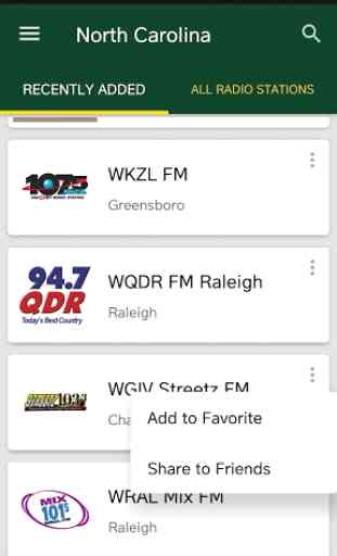North Carolina Radio Stations - USA 1