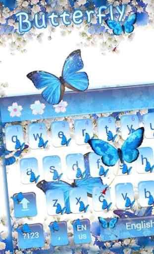 Papillon Bleu Clavier Thème 2