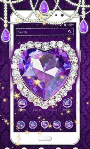 Purple Glitter Violet Diamond Theme 1