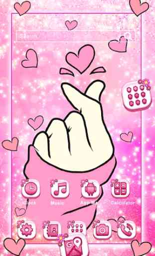 Bling Love Heart Launcher Theme Live HD Wallpapers 1