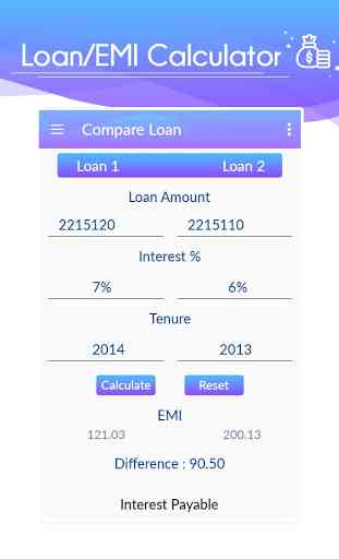 EMI Calculator - Home, Car, personal Loan 3