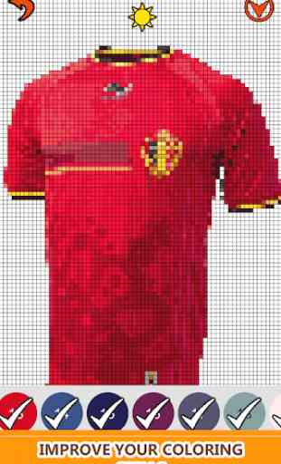 Football Shirts Color by Number:Pixel Art Coloring 2