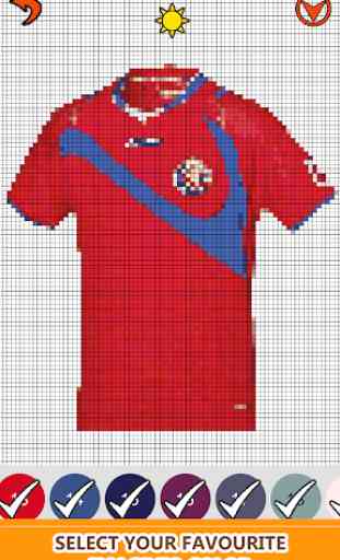Football Shirts Color by Number:Pixel Art Coloring 4