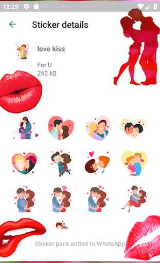 WAStickerApp Bisous Autocollants (pack) 1