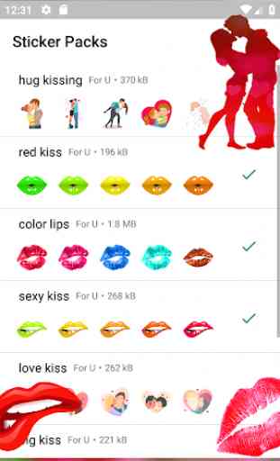 WAStickerApp Bisous Autocollants (pack) 2
