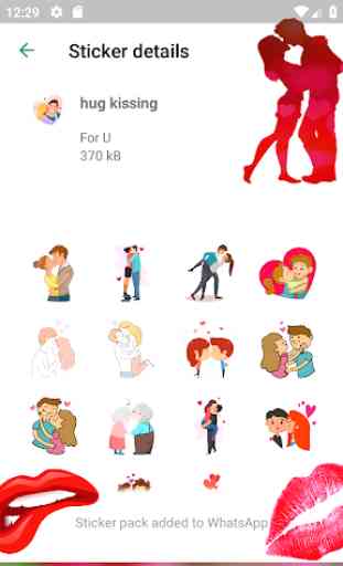 WAStickerApp Bisous Autocollants (pack) 3