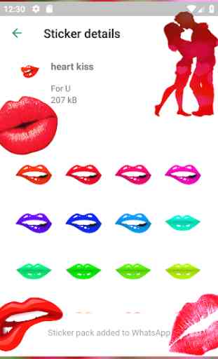 WAStickerApp Bisous Autocollants (pack) 4