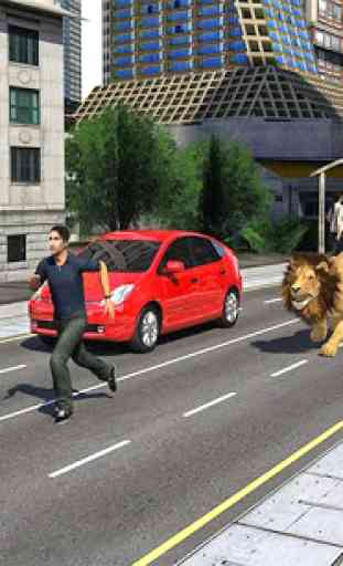 Angry Lion City Attack : Hunting Animal Simulator 2