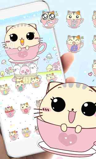 Kawaii minou theme Coupe chat wallpaper kitty cat 1