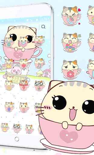 Kawaii minou theme Coupe chat wallpaper kitty cat 2
