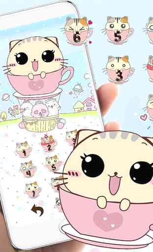 Kawaii minou theme Coupe chat wallpaper kitty cat 4