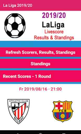 Live Scores & Results - 2019/20 La Liga Santander 1