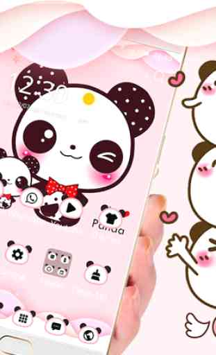 Pink Cute Panda Lovely Theme 2