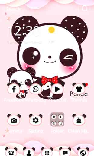Pink Cute Panda Lovely Theme 4