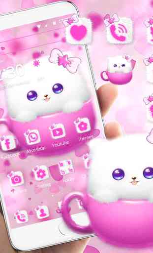 Rose minou theme wallpaper Pink kitty 1