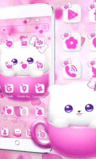 Rose minou theme wallpaper Pink kitty 2