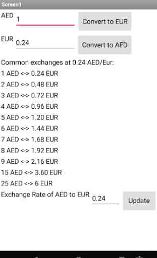 AED to EUR 1