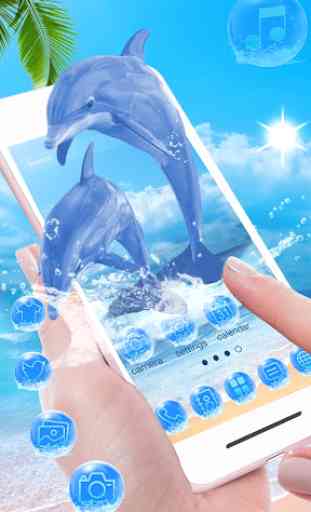 Blue Sea Dolphin Launcher Theme Live HD Wallpapers 1