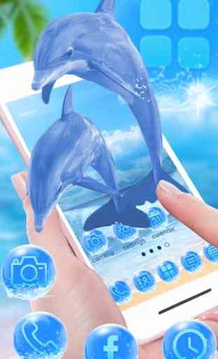 Blue Sea Dolphin Launcher Theme Live HD Wallpapers 2