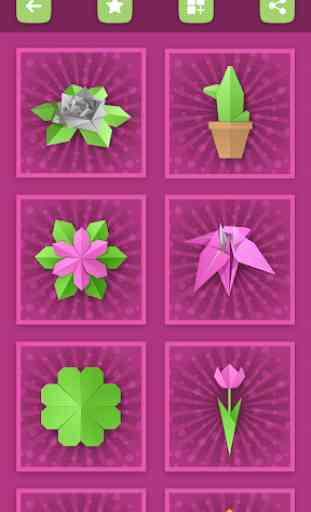 Fleurs et plantes en origami: schémas en papier 2