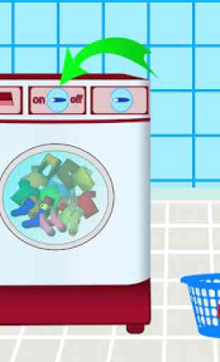 Laver et repasser le linge: enfants jeu de lessive 4