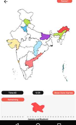Map of India - States and River Puzzles and Quiz 2