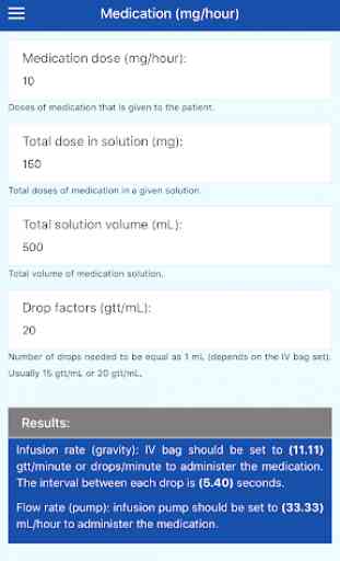 Pocket Infusion Calculator: Fluid & Dose Drip Rate 4