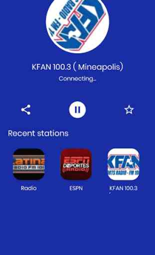 Radio Tuner KFAN 100.3 Minnesota Sports radio 4