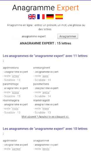Anagramme Expert 1