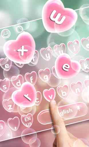 Bubbles Heart Keyboard Theme 2
