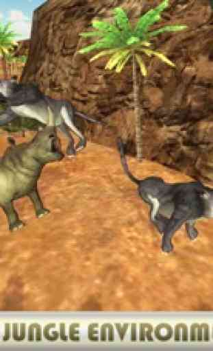 Simulateur de rhinocéros en colère 3D - jeu d'anim 3