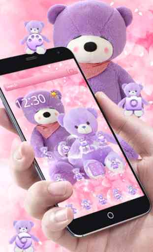 Lavender Teddy Bear Pink Purple Plush Toy Theme 1