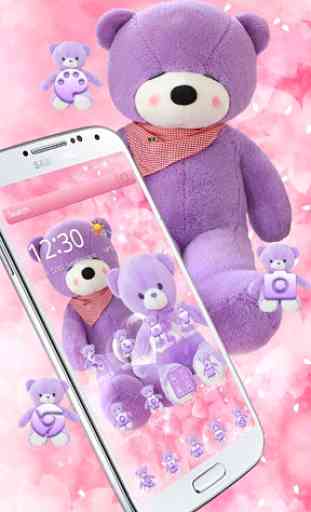 Lavender Teddy Bear Pink Purple Plush Toy Theme 2