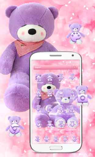 Lavender Teddy Bear Pink Purple Plush Toy Theme 4