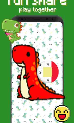 Dino Mini Pixelcraft:Coloring Art Number 2