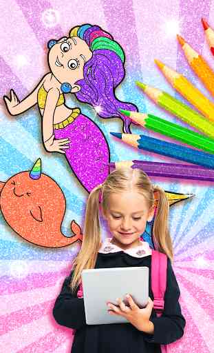 Rainbow Glitter Coloring Book Mermaids 4