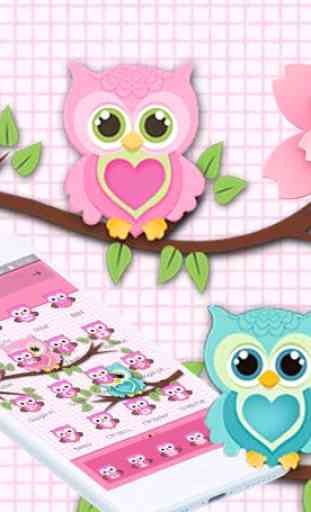Cute Cartoon Lover Owl Theme 2