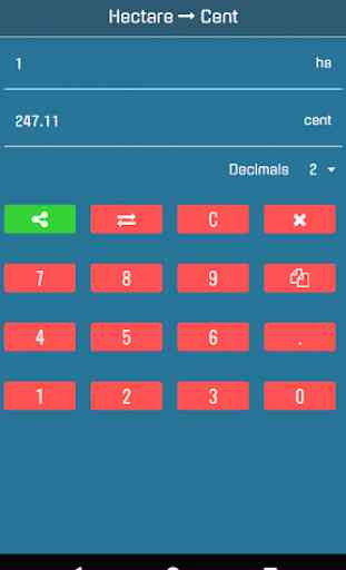 Hectare to Cent Converter 2