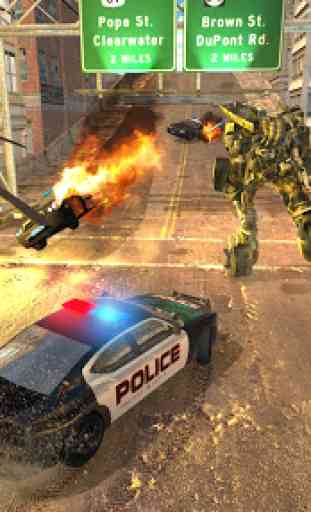 La police américaine Voiture: Simulateur Robot War 2