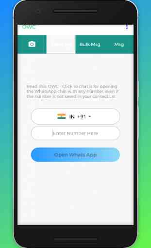Open in WhatApp Chat without saving Number - OWC 2